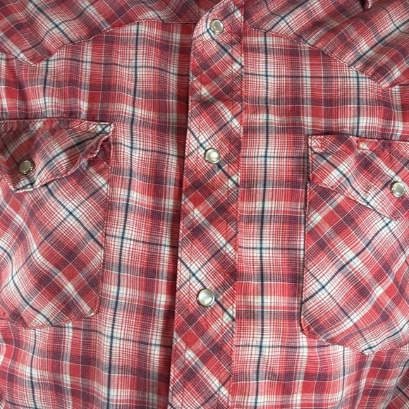Wrangler - Vintage Short Sleeve Pearl Snap Western Shirt Size Large - Picture 5 of 6